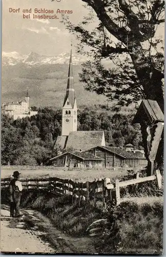 35744 - Tirol - Amras bei Innsbruck , Dorf und Schloss - nicht gelaufen