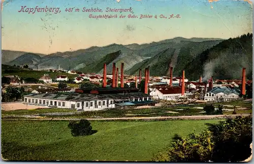 35756 - Steiermark - Kapfenberg , Gusstahlfabrik der Gebr. Böhler & Co. AG , Gussstahlfabrik - gelaufen 1912