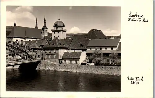 35759 - Steiermark - Leoben , Partie an der Mur , Schwammerlturm - gelaufen