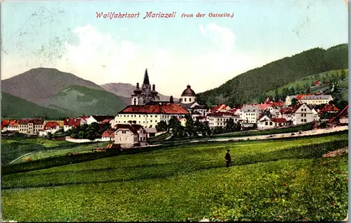 35763 - Steiermark - Mariazell von der Ostseite , Wallfahrtsort - gelaufen