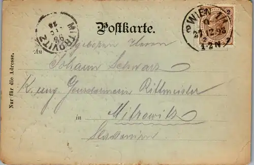 35788 - Wien - Gruss aus Wien , Stephanskirche - gelaufen 1898