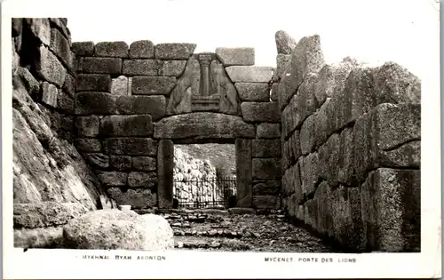 35796 - Griechenland - Mycenes , Mykene , Mykines , Porte des Lions - gelaufen 1957