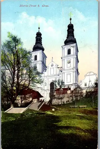 35814 - Steiermark - Graz , Maria Trost , Karte l. beschädigt - gelaufen 1915