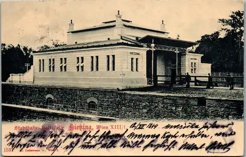 35825 - Wien - Stadtbahn Haltestelle Hietzing , Wien XIII - gelaufen 1899