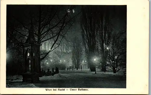 35843 - Wien - Rathaus bei Nacht - nicht gelaufen 1918