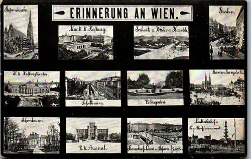 35847 - Wien - Erinnerungen an Wien , Mehrbildkarte - gelaufen 1912