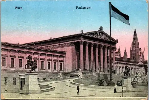 35854 - Wien - Parlament - gelaufen 1915