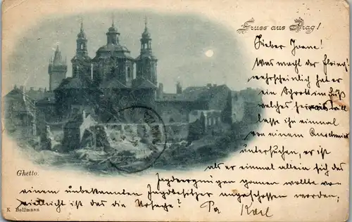 35857 - Tschechische Republik - Praha , Gruss aus Prag , Ghetto - gelaufen 1898