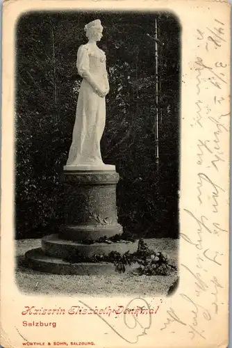 35858 - Salzburg - Kaiserin Elisabeth Denkmal - gelaufen 1890