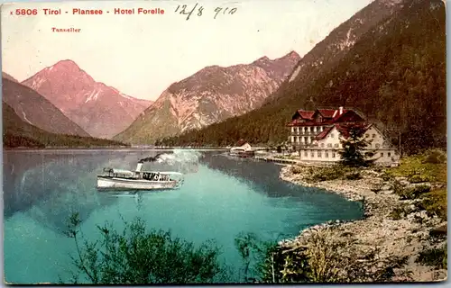 35863 - Tirol - Plansee , Hotel Forelle , Tanneller , Dampfer - gelaufen 1910