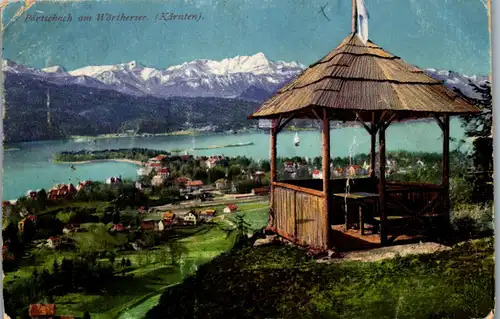 35864 - Kärnten - Pörtschach am Wörthersee , Stempel Von der Arme am Felde - gelaufen 1916