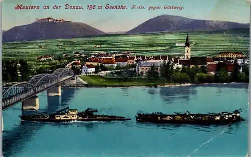35889 - Niederösterreich - Mautern an der Donau gegen Göttweig - gelaufen 1917