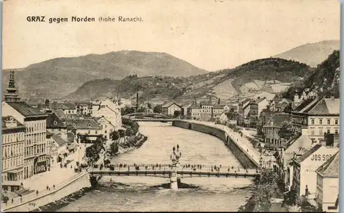 35894 - Steiermark - Graz gegen Norden , Hohe Ranach - gelaufen 1911