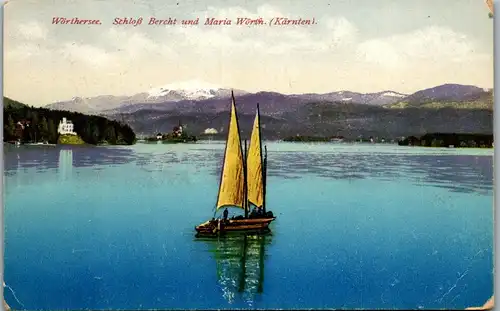 35900 - Kärnten - Wörthersee , Schloß Bercht und Maria Wörth - gelaufen 1918