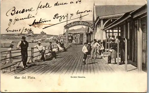 35910 - Argentinien - Mar del Plata , Bristol Rambla - gelaufen 1906