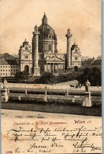 35913 - Wien - Wien IV , Pfarrkirche z. h. Karl Borromäus - gelaufen 1900