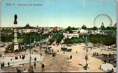 35915 - Wien - Wien II , Praterstern mit Riesenrad - nicht gelaufen 1913