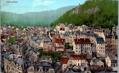 35916 - Tschechische Republik - Karlsbad , Karlovy Vary , Panorama - gelaufen 1916