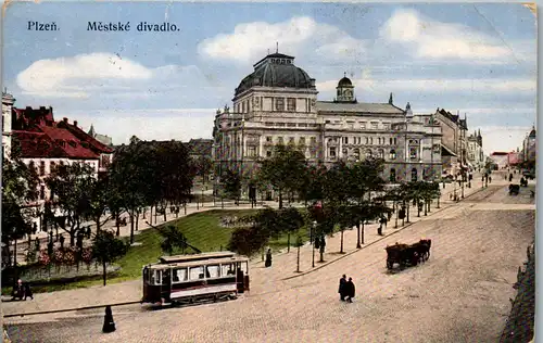 35918 - Tschechische Republik - Plzen , Pilsen , Mestske divadlo - gelaufen 1914