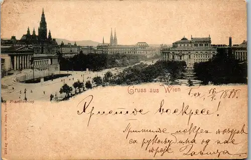 35923 - Wien - Gruss aus Wien , Franzensring - gelaufen 1898