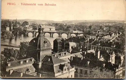 35950 - Tschechische Republik - Prag , Praha , Totalansicht vom Belveder - gelaufen 1910
