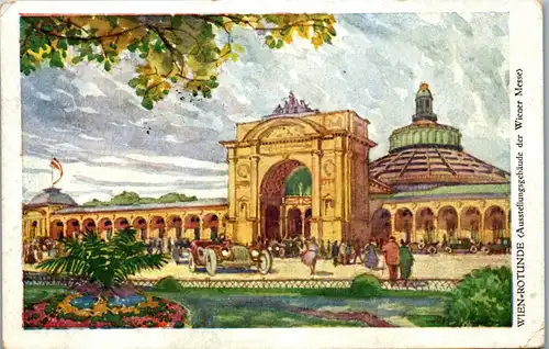 35954 - Künstlerkarte - Wien , Rotunde , Ausstellungsgebäude der Wiener Messe - gelaufen