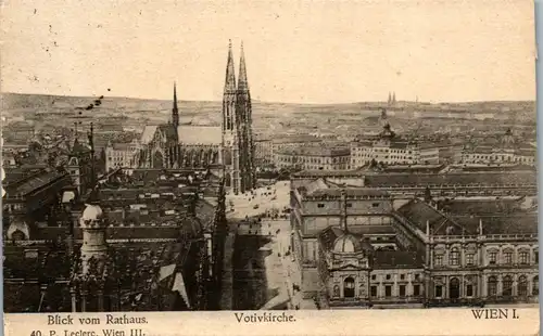35956 - Wien - Wien I , Votivkirche , Blick vom Rathaus - gelaufen 1911
