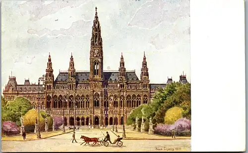 35965 - Künstlerkarte - Wien I , Rathaus , signiert Geza Lippay - gelaufen 1925
