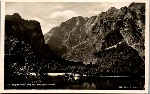 35985 - Deutschland - St. Bartholomä mit Watzmannostwand , Watzmann - gelaufen 1939