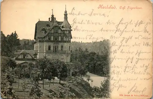 35996 - Tschechische Republik - Karlsbad , Karlovy Vary , Cafe Jägerhaus - gelaufen