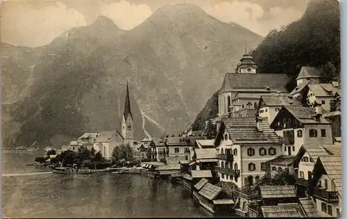 35997 - Oberösterreich - Hallstatt , Hallstätter See - gelaufen