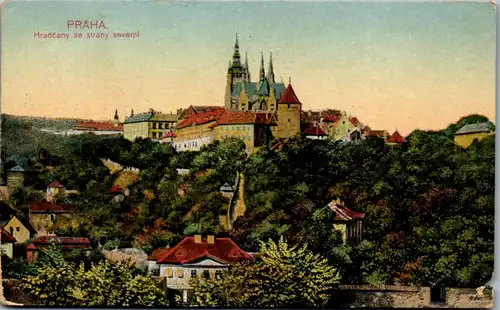 36020 - Tschechische Republik - Praha , Prag , Hradcany se strany severni - gelaufen 1910