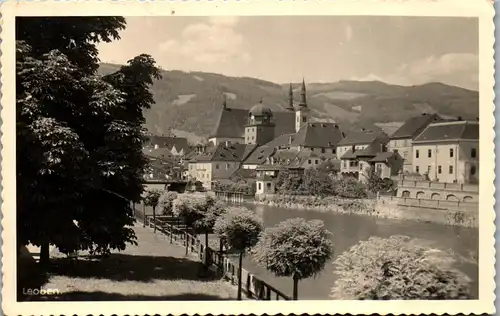 36032 - Steiermark - Leoben , Partie an der Mur , Schwammerlturm - gelaufen