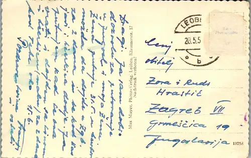 36032 - Steiermark - Leoben , Partie an der Mur , Schwammerlturm - gelaufen