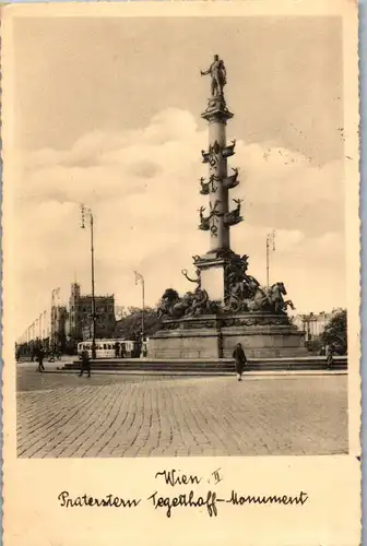 36035 - Wien - Wien II , Praterstern , Tegetthoff Monument - gelaufen 1935