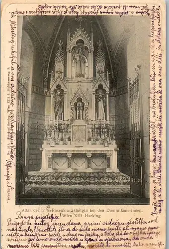 36040 - Wien - Wien XIII , Hacking , Altar der Rosenkranzkönigin bei den Dominikanerinnen - gelaufen 1904
