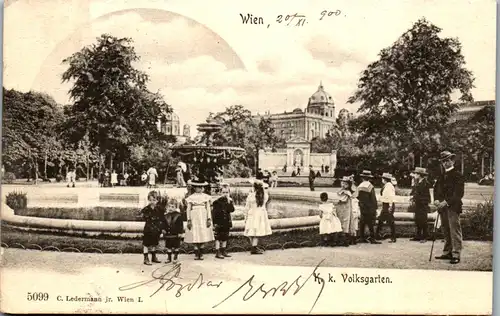 36043 - Wien - K. k. Volksgarten - gelaufen 1900