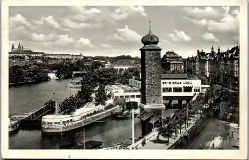 36050 - Tschechische Republik - Prag , Praha , Hradcany a budova spolku vytvarnych umelcu Manes - gelaufen 1939