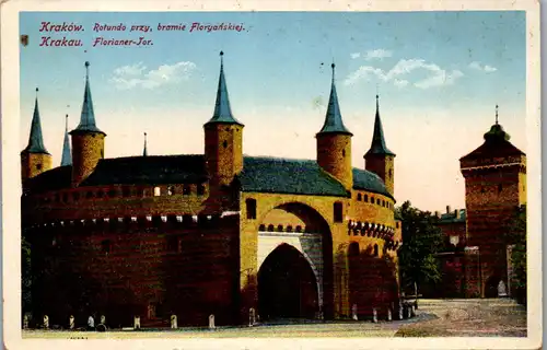 36069 - Polen - Krakau , Krakow , Rotundo przy , bramie Flotryanskiej , Florianer Tor - nicht gelaufen 1912
