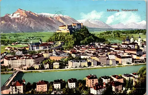 36091 - Salzburg - Totalansicht - gelaufen 1911