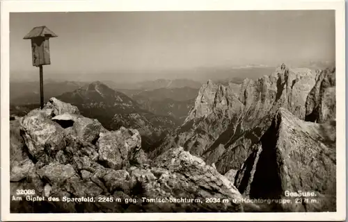 36102 - Steiermark - Gesäuse , am Gipfel des Sparafeld gegen Tamischbachturm u. Hochtorgruppe - nicht gelaufen 1941