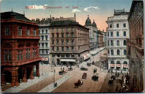 36125 - Wien - Wien I , Kärntnerstraße mit Oper - nicht gelaufen