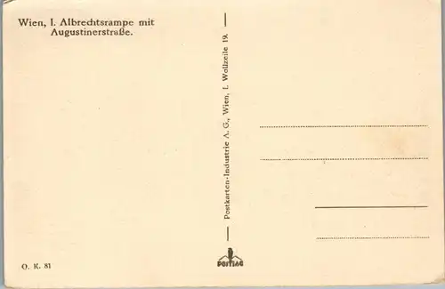 36128 - Künstlerkarte - Wien , Albrechtsrampe mit Augustinerstraße - nicht gelaufen