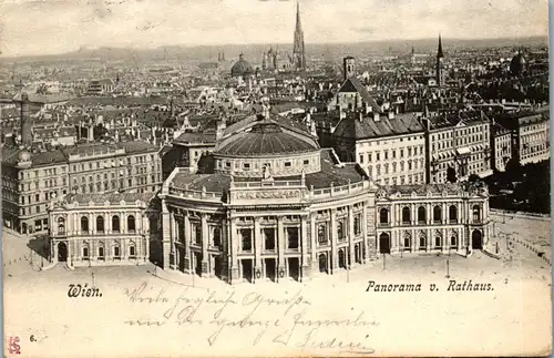 36166 - Wien - Panorama v. Rathaus - gelaufen 1904