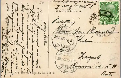 36220 - Künstlerkarte - Praha , Prag , Mikulassky chram , signiert - gelaufen 1903