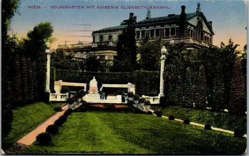 36252 - Wien - Volksgarten mit Kaiserin Elisabethdenkmal - gelaufen