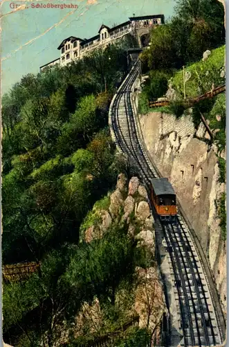 36288 - Steiermark - Graz , Schlossbergbahn - gelaufen 1912