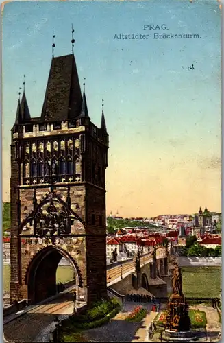 36312 - Tschechische Republik - Praha , Prag , Altstädter Brückenturm - gelaufen 1917