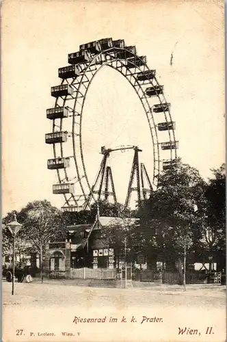 36335 - Wien - Wien II , Riesenrad im K. k. Prater - gelaufen 1907