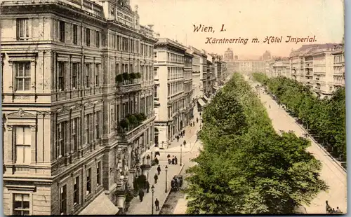36337 - Wien - Wien I , Kärntnerring mit Hotel Imperial - gelaufen